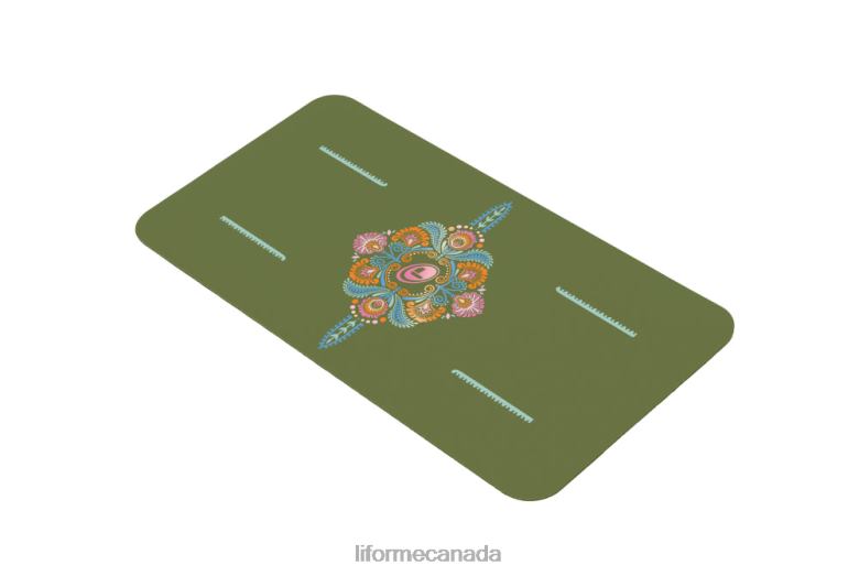 Liforme Mindful Garden Yoga Pad Olive/Floral Collection 6XP8P81
