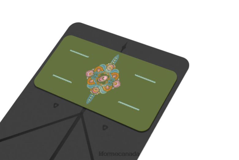 Liforme Mindful Garden Yoga Pad Olive/Floral Collection 6XP8P81