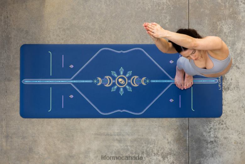 Liforme Cosmic Moon Yoga Mat Dusk Blue Yoga Mats 6XP8P2