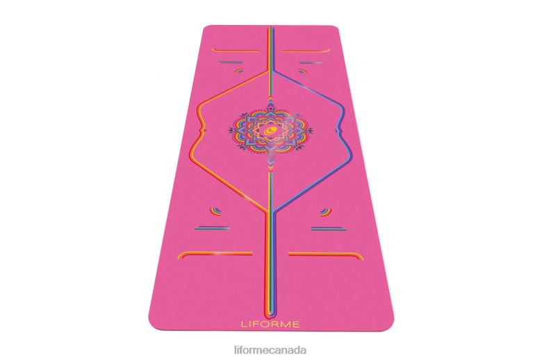 Liforme Grateful Rainbow Yoga Mat Grateful Pink/Rainbow Yoga Mats 6XP8P25