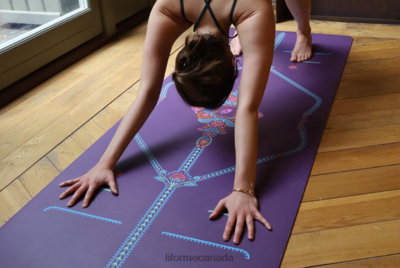 Liforme Mindful Garden Yoga Mat Purple/Floral Yoga Mats 6XP8P13