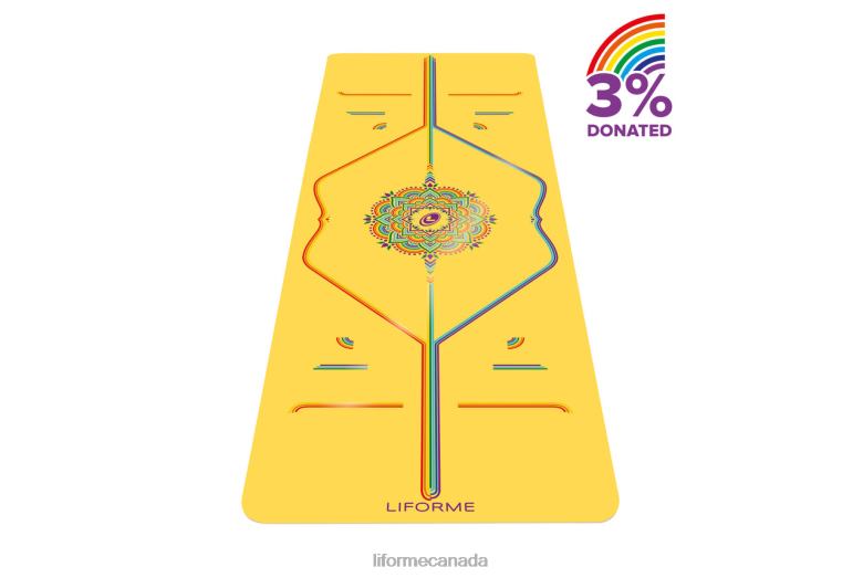 Liforme Rainbow Hope Yoga Mat Yellow/Rainbow Yoga Mats 6XP8P16
