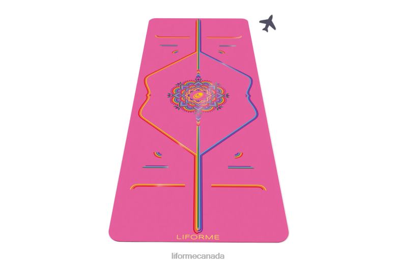 Liforme Grateful Rainbow Travel Mat Grateful Pink/Rainbow Yoga Mats 6XP8P55