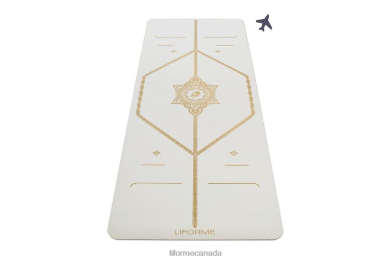 Liforme Magic' Travel Mat White/Gold Yoga Mats 6XP8P46