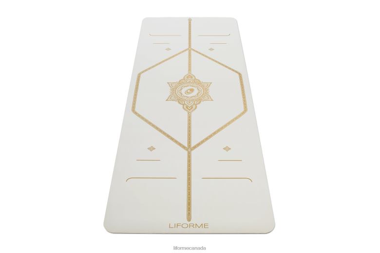 Liforme Magic' Travel Mat White/Gold Yoga Mats 6XP8P46