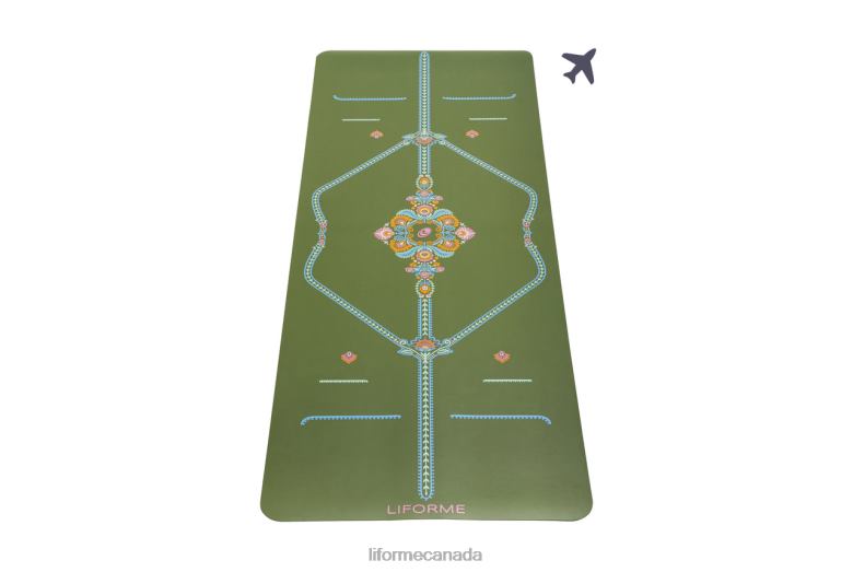 Liforme Mindful Garden Travel Mat Olive/Floral Yoga Mats 6XP8P43