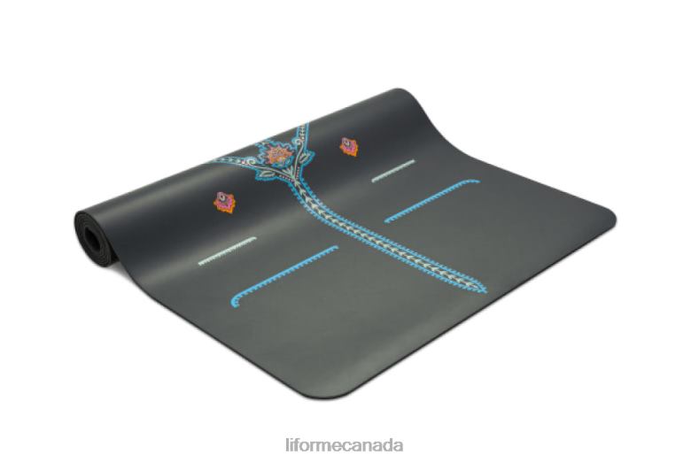 Liforme Mindful Garden Travel Yoga Mat Grey/Floral Yoga Mats 6XP8P48