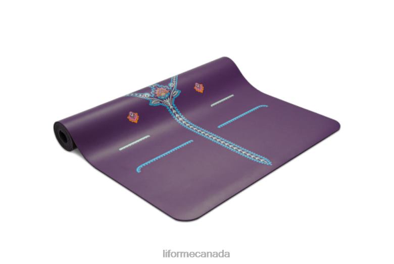 Liforme Mindful Garden Travel Yoga Mat Purple/Floral Yoga Mats 6XP8P49