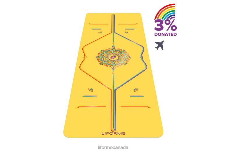 Liforme Rainbow Hope Travel Mat Yellow/Rainbow Yoga Mats 6XP8P51