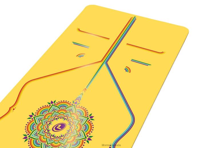 Liforme Rainbow Hope Travel Mat Yellow/Rainbow Yoga Mats 6XP8P51