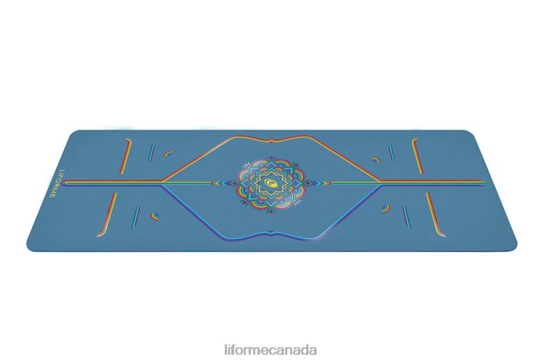 Liforme Travel Mat Blue/Rainbow Yoga Mats 6XP8P54