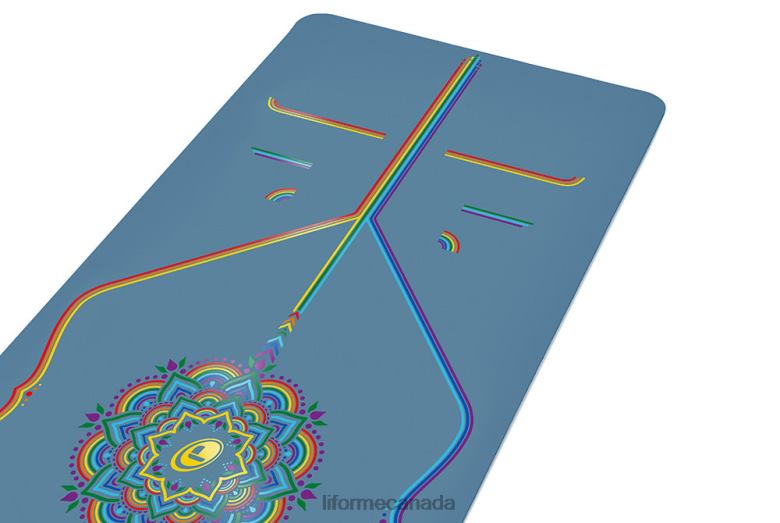 Liforme Travel Mat Blue/Rainbow Yoga Mats 6XP8P54